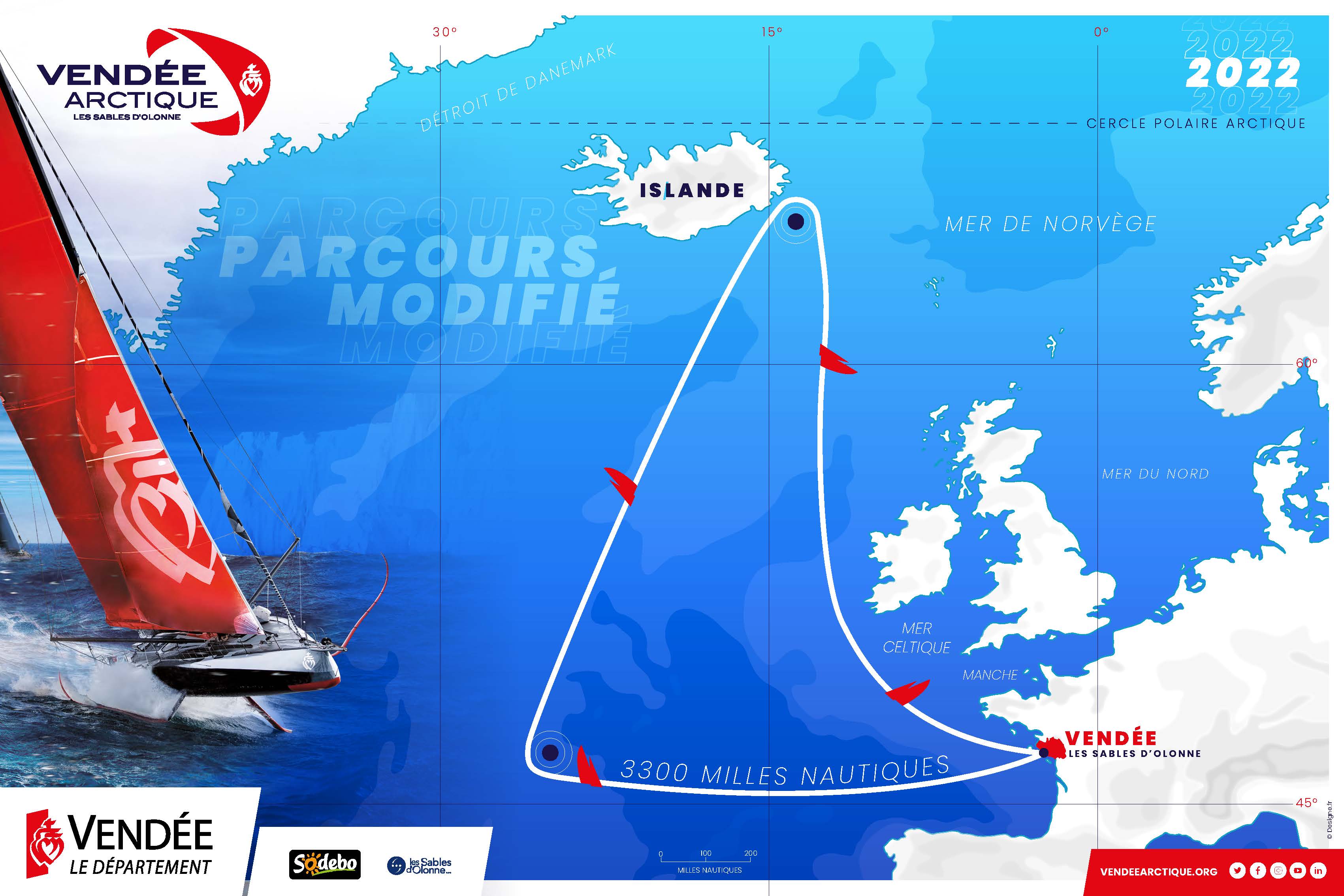 Parcours modifié de la Vendée Arctique