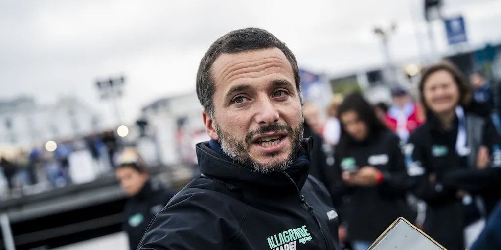 Ambrogio Beccaria lors de l'arrivée. 