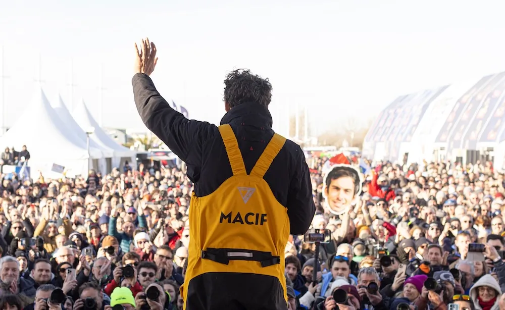 Lors de l'arrivée du Vendée Globe. 