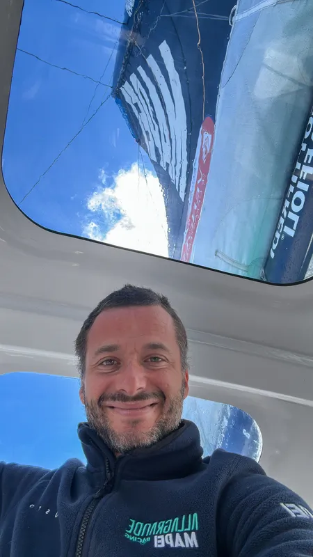 Atmosphere aboard the Imoca Allagrande-Mapei, skippered by Ambrogio Beccaria during the Vendée Arctique 2026 - at sea on 10/06/2026