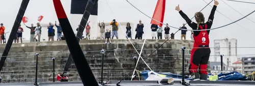Élodie Bonafous à l'arrivée. 