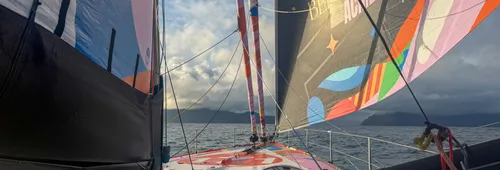 Atmosphere offshore Feroe Islands aboard the Imoca 11TH Hour Racing, skippered by Francesca Clapcich during the Vendée Arctique 2026 - at sea on 10/06/2026