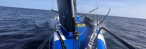 Ambiance à bord de l'Imoca Macif Santé Prévoyance, skippé par Sam Goodchild lors de la Vendée Arctique 2026 – en mer le 08/06/2026